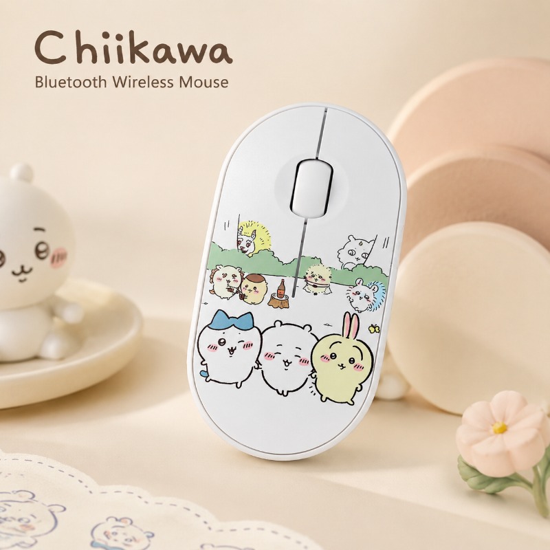 Laptop Accessories All - Urocza mysz bezprzewodowa Bluetooth Chiikawa, dwutrybowa,